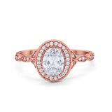Oval Halo Vintage Style Statement Rings