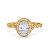 Oval Halo Vintage Style Statement Rings