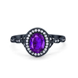 Oval Halo Vintage Style Statement Rings