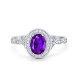 Oval Halo Vintage Style Statement Rings