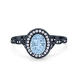 Oval Halo Vintage Style Statement Rings