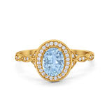 Oval Halo Vintage Style Statement Rings