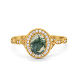 Oval Halo Vintage Style Statement Rings