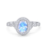 Oval Halo Vintage Style Statement Rings