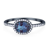 Art Deco Oval Natural Stone Solitaire Ring