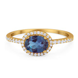 Art Deco Oval Natural Stone Solitaire Ring