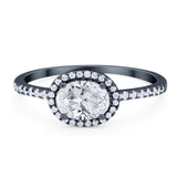 Art Deco Oval Natural Stone Solitaire Ring