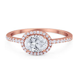 Art Deco Oval Natural Stone Solitaire Ring
