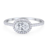 Art Deco Oval Natural Stone Solitaire Ring