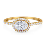 Art Deco Oval Natural Stone Solitaire Ring