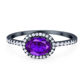 Art Deco Oval Natural Stone Solitaire Ring