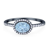 Art Deco Oval Natural Stone Solitaire Ring