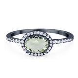 Art Deco Oval Natural Stone Solitaire Ring