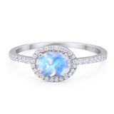 Art Deco Oval Natural Stone Solitaire Ring