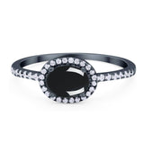 Art Deco Oval Natural Stone Solitaire Ring