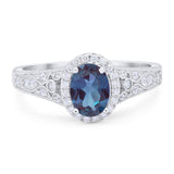 Vintage Style Oval Natural Stone Art Deco Ring