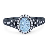 Vintage Style Oval Natural Stone Art Deco Ring