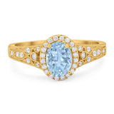 Vintage Style Oval Natural Stone Art Deco Ring