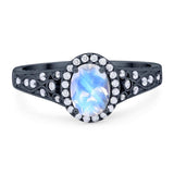 Vintage Style Oval Natural Stone Art Deco Ring