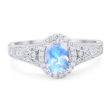 Vintage Style Oval Natural Stone Art Deco Ring