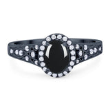 Vintage Style Oval Natural Stone Art Deco Ring