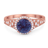 Vintage Style Round Natural Stone Ring