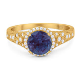 Vintage Style Round Natural Stone Ring