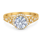 Vintage Style Round Natural Stone Ring