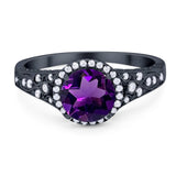 Vintage Style Round Natural Stone Ring