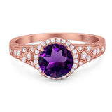 Vintage Style Round Natural Stone Ring