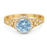 Vintage Style Round Natural Stone Ring