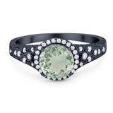 Vintage Style Round Natural Stone Ring