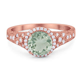 Vintage Style Round Natural Stone Ring