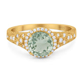 Vintage Style Round Natural Stone Ring