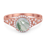 Vintage Style Round Natural Stone Ring