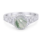 Vintage Style Round Natural Stone Ring