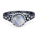 Vintage Style Round Natural Stone Ring