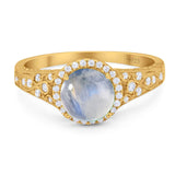 Vintage Style Round Natural Stone Ring