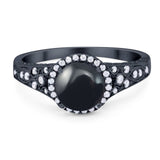 Vintage Style Round Natural Stone Ring