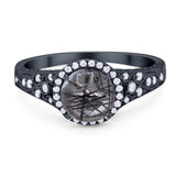 Vintage Style Round Natural Stone Ring