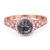 Vintage Style Round Natural Stone Ring