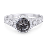 Vintage Style Round Natural Stone Ring