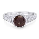 Vintage Style Round Natural Stone Ring
