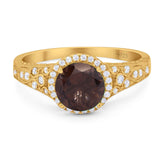 Vintage Style Round Natural Stone Ring