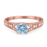 Art Deco Round Natural Stone Cathedral Ring