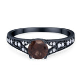 Art Deco Round Natural Stone Cathedral Ring