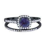 Two Piece Round Natural Stone Ring