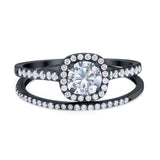 Two Piece Round Natural Stone Ring