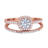 Two Piece Round Natural Stone Ring