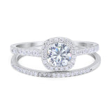 Two Piece Round Natural Stone Ring